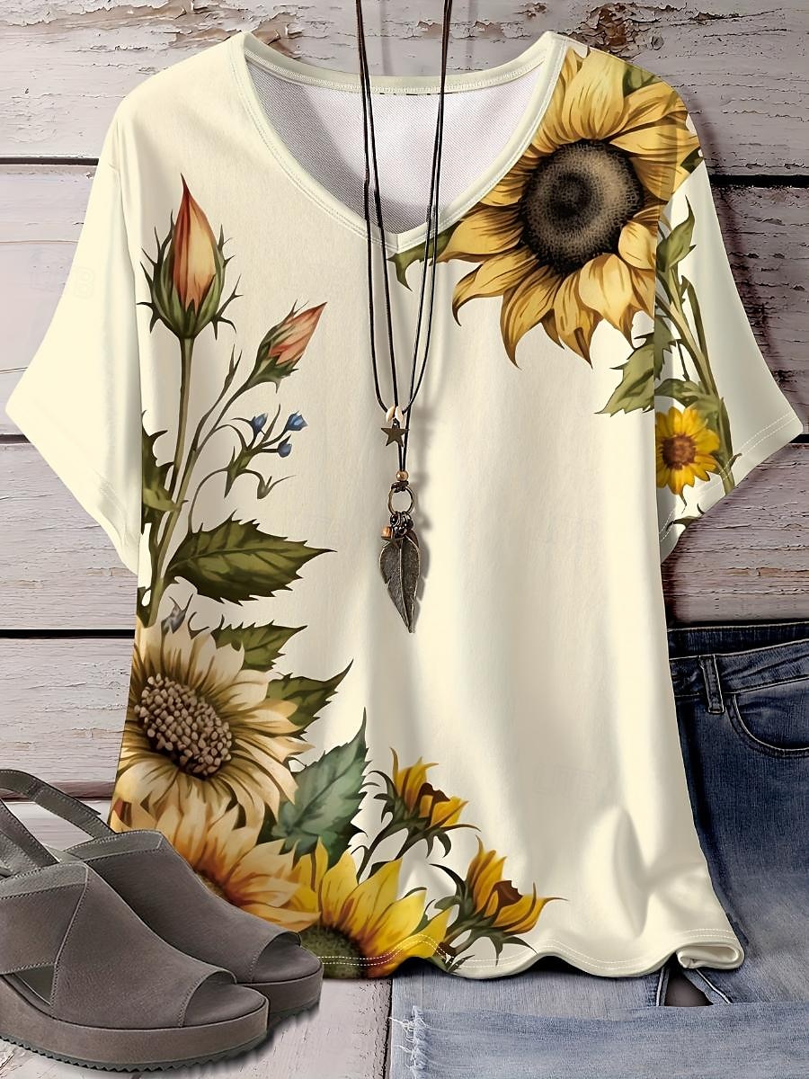 Simple Design Casual T-shirt for Basic Everyday Outfits