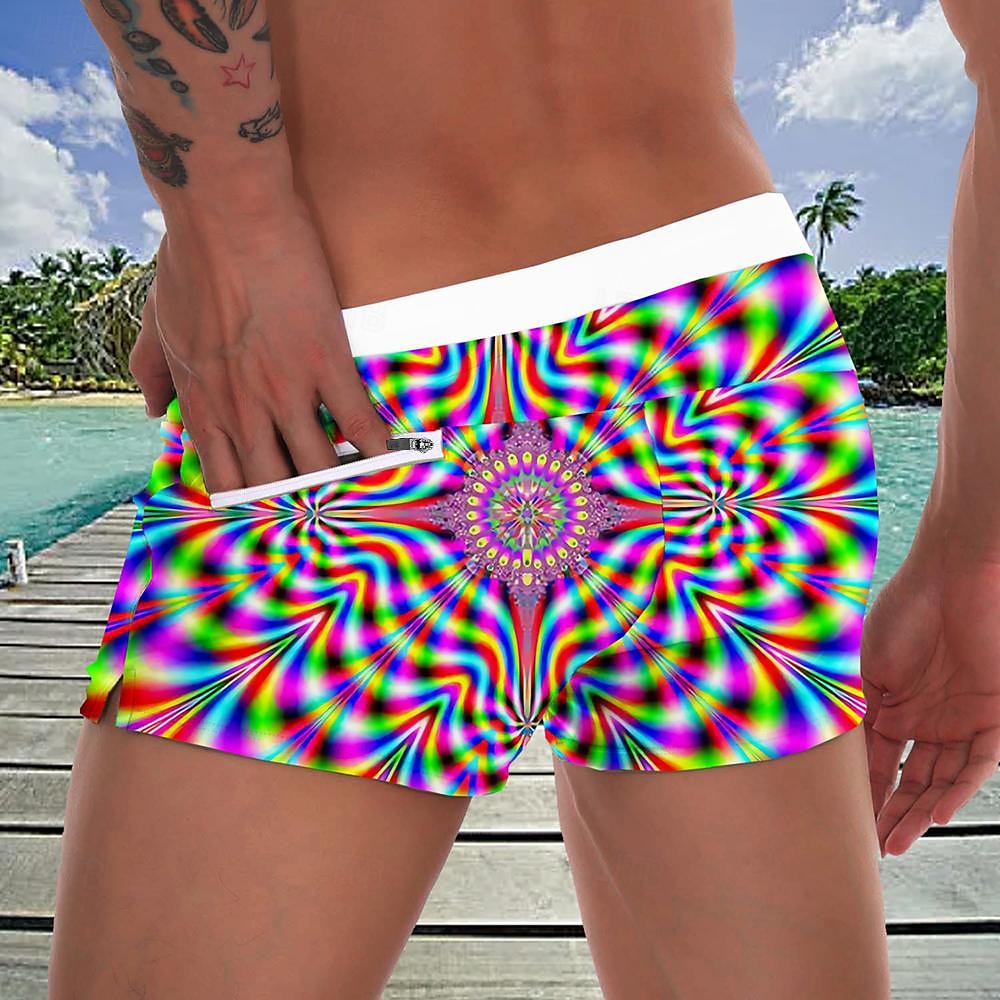 Tropical-Print Swim Shorts for Casual Beach Outings