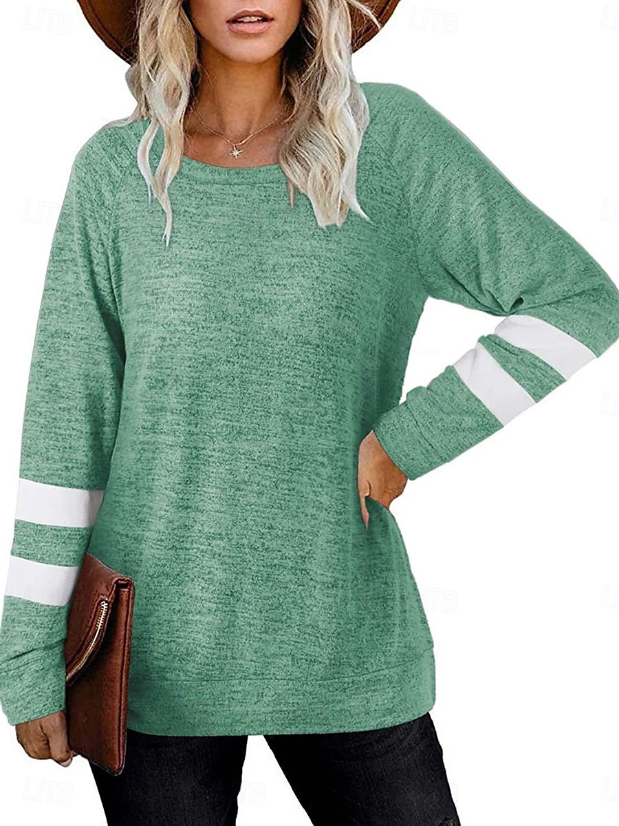 Striped Long Sleeve Casual T-shirt for Daily Fashionable Outings