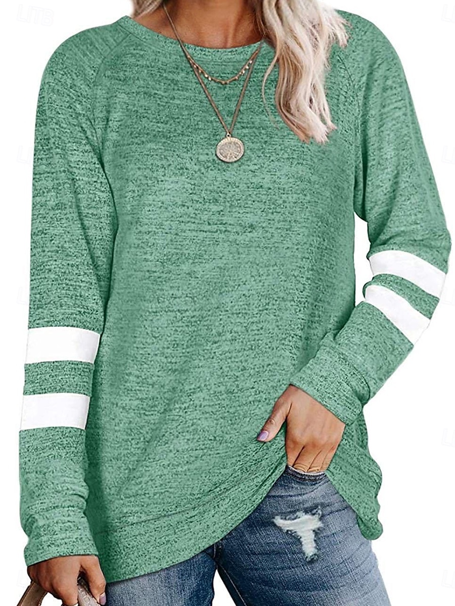Striped Long Sleeve Casual T-shirt for Daily Fashionable Outings