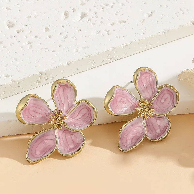 Hawaiian Flower Alloy Ear Studs