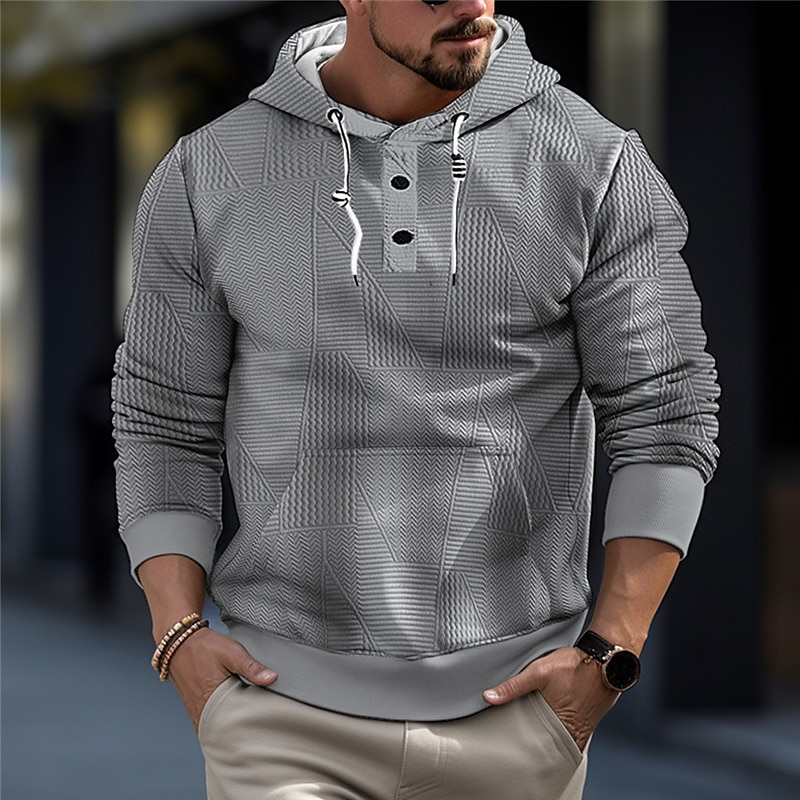 Button Up Hoodie With Plain Design For Casual Streetwear And Holiday Wear
